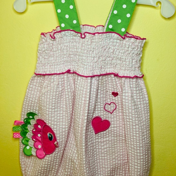 Vintage Pink and White Gingham Embroidered Romper - Picture 12 of 16